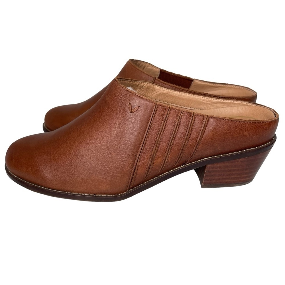 Vionic Clogs Mules Womens 8.5 Joy Nellie Leather Slip On Brown Casual Comfort - Picture 4 of 9